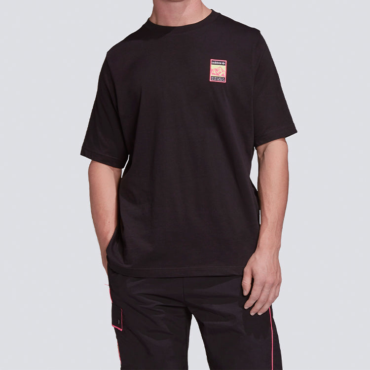 adidas originals Logo Round Neck Short Sleeve Black FR0589