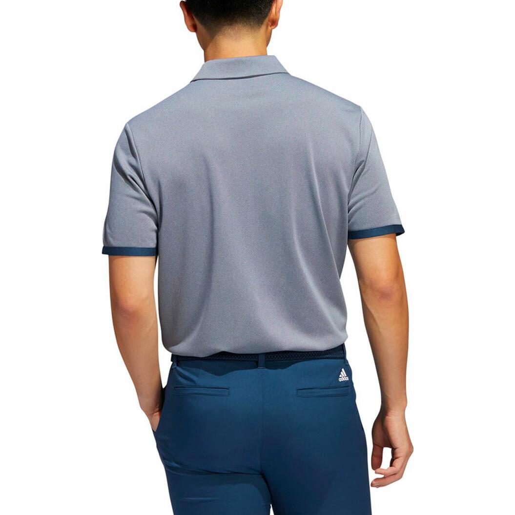 adidas Solid Color Breathable Golf Sports Short Sleeve Polo Shirt White Navy Blue HF6109