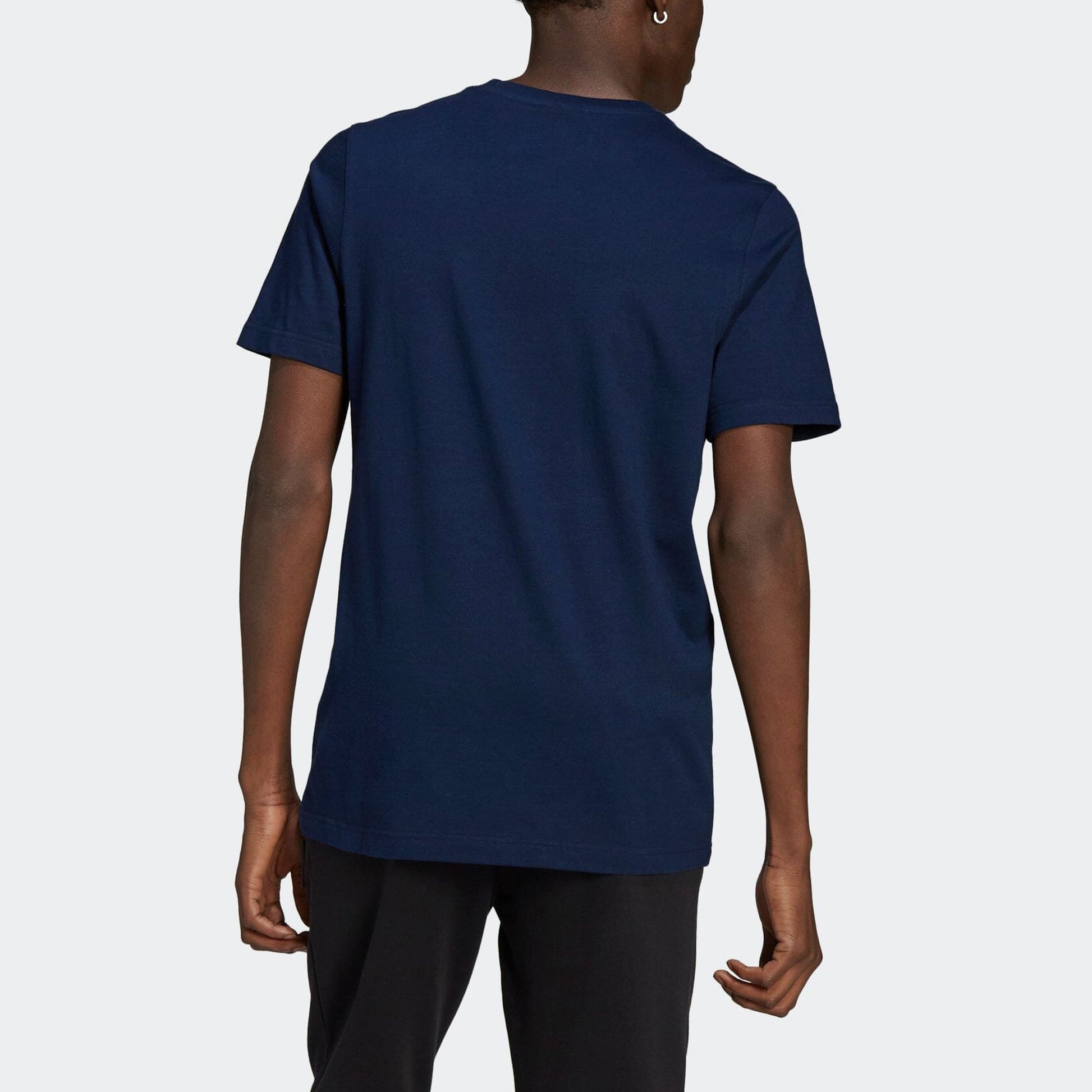 adidas originals MENS Linear Logo Printed Sports Short Sleeve Blue HB1817
