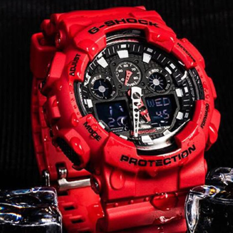 CASIO G-Shock Analog-Digital 'Red' GA-100B-4ADR