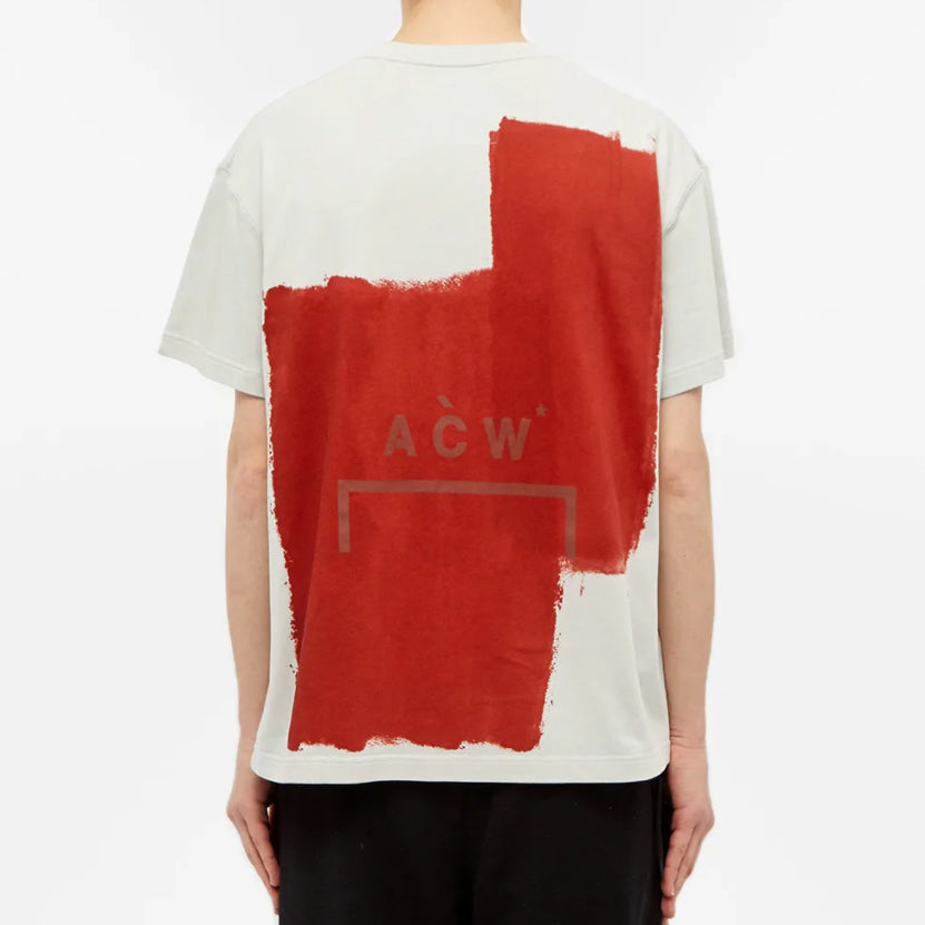 A-COLD-WALL* SS20 Block Painted Tee Small logo Pink Pattern Short Sleeve Unisex White ACWMTS007WHL-GY
