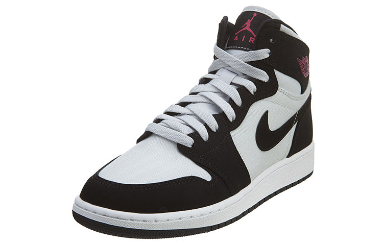 (GS) Air Jordan 1 Retro High 'Pure Platinum Black Pink' 332148-015