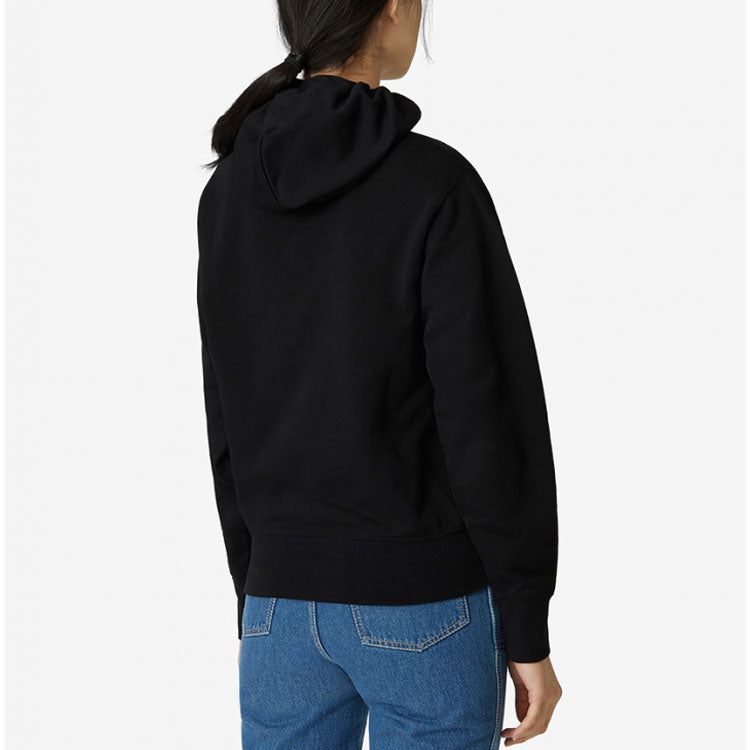 (WMNS) KENZO Tiger Head Embroidered Cotton Hoodie Black FA62SW8714XA-99B