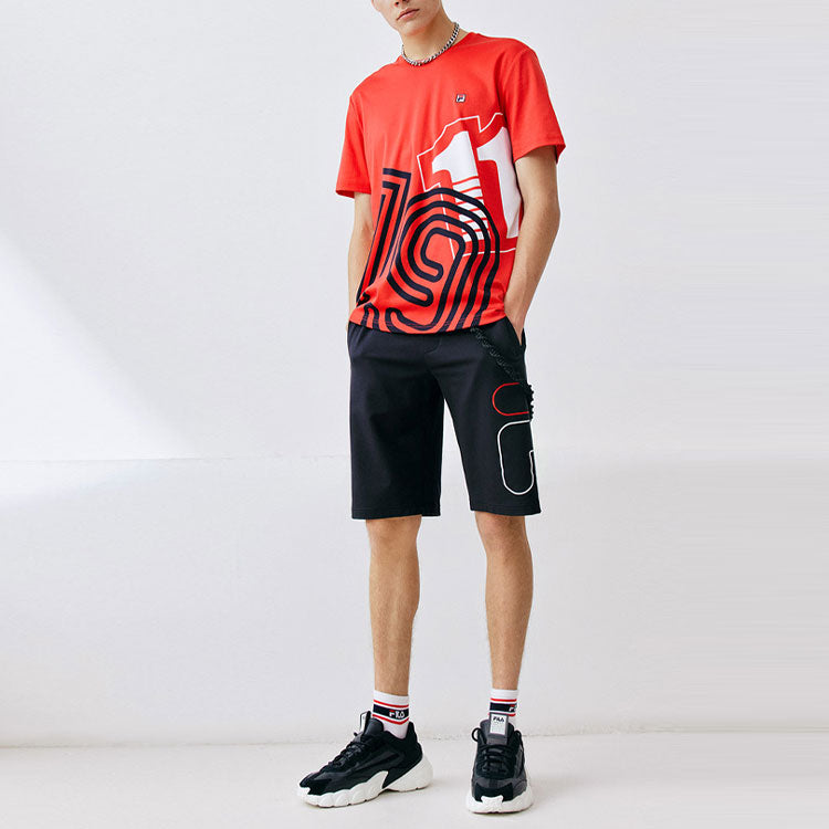 FILA Alphabet Logo Knit Casual Sports Shorts Blue F11M138613F-NV