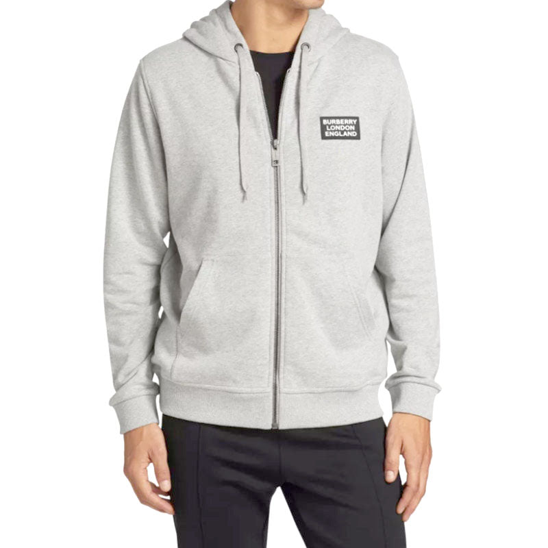 Men's Burberry FW20 Hooded Zipper Jacket Light Grey 80262211