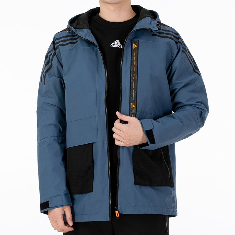 adidas Th 99 Comm Wvjk hooded Zipper Cardigan Jacket Blue HE7402