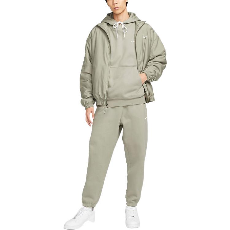 Men's Nike Logo Embroidered Solid Color Fleece Lined Green DA0316-320