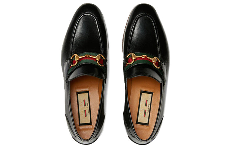 (WMNS) Gucci Loafer With Horsebit And Web 'Black' 660819-0G0P0-1060