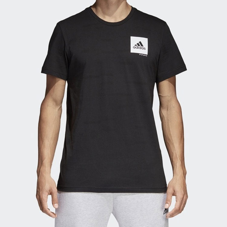 adidas Confidential T Alphabet Logo Round Neck Sports Short Sleeve Black CV4551