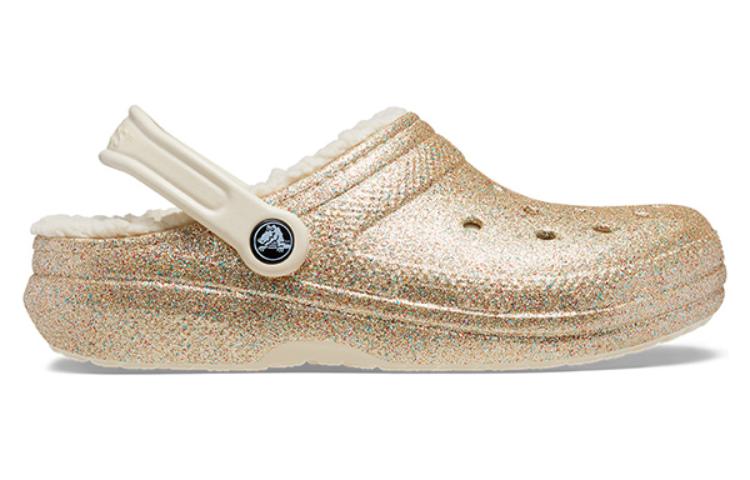 Crocs Classic Glitter Lined Clogs 'Gold White' 205842-93S