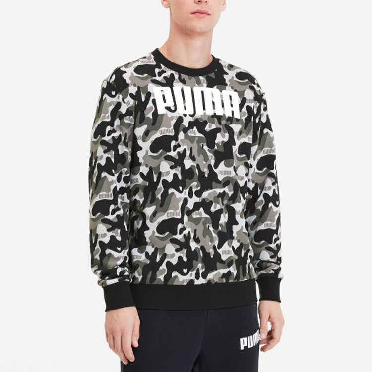 PUMA Long Sleeve Crew Neck Pullover 'Black Camo' 582776-01