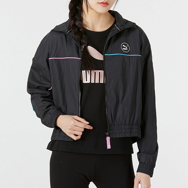 (WMNS) PUMA Logo Track Jacket 'Black' 535184-01