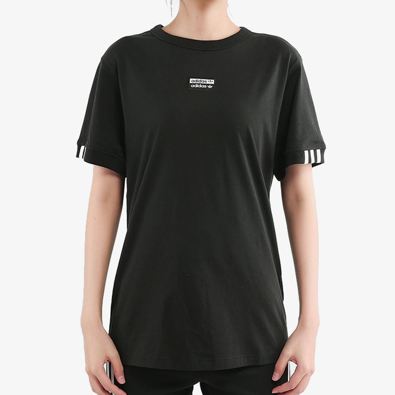 (WMNS) adidas Classic box logo Pattern Short Sleeve Black ED5842