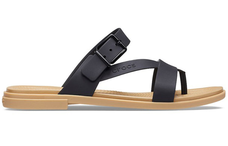 (WMNS) Crocs Minimalistic Cozy Sports Slippers Black Brown 206108-00W