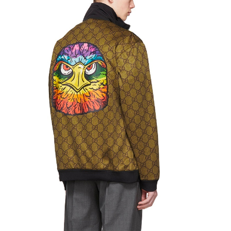Gucci Double G Printing Sports Jacket Coat Male Yellow 545533-XJAC8-2082