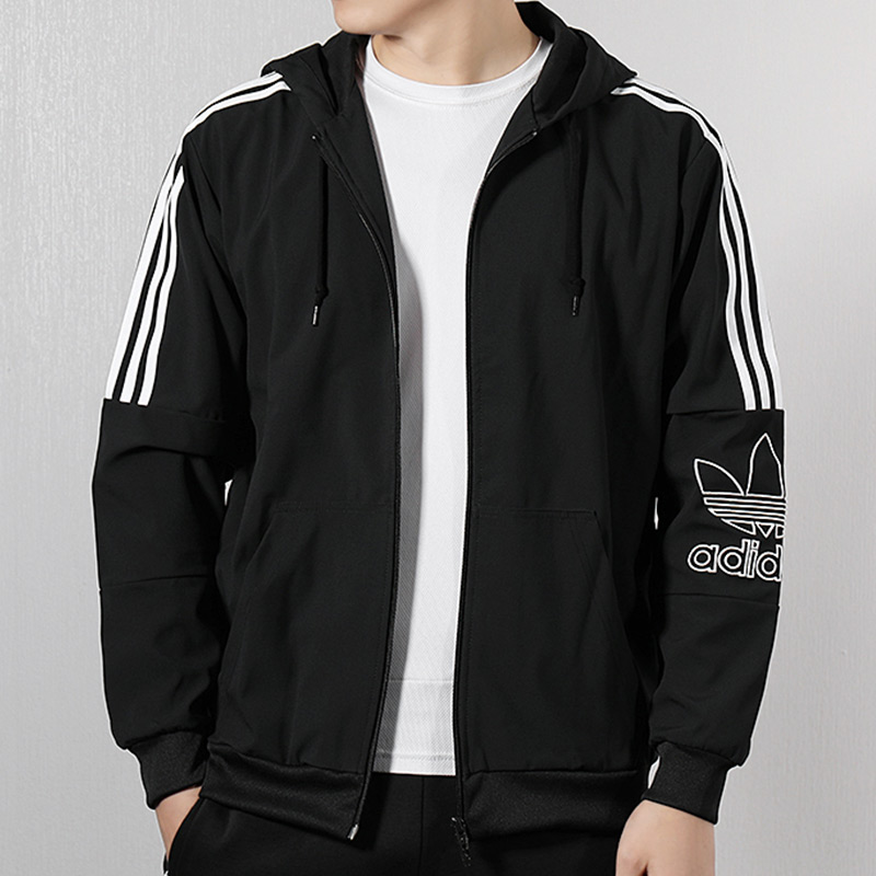adidas originals Putline FullZip Hooded Jacket 'Black White' DX3853