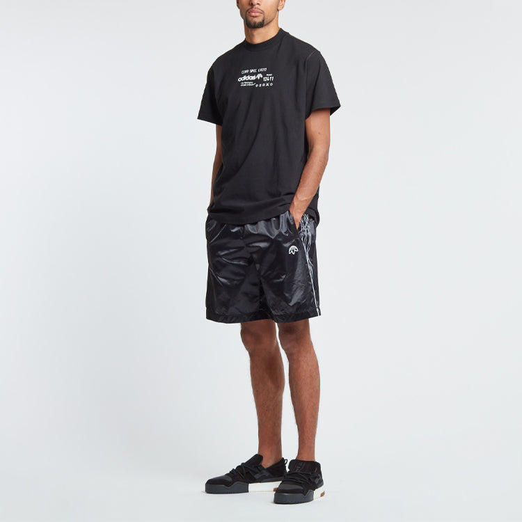 adidas originals x Alexander Wang Crossover Satin Loose Sports Shorts Black CV5257