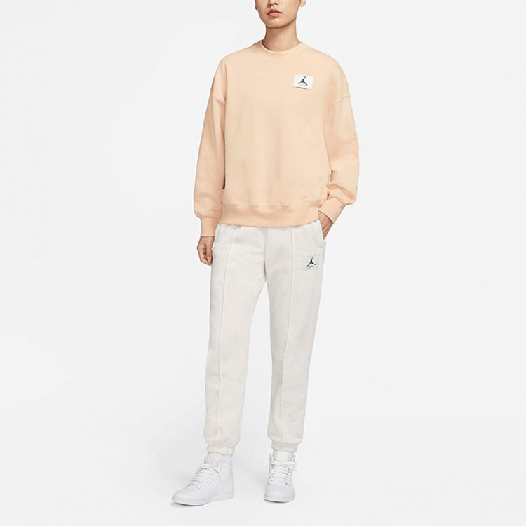 (WMNS) Air Jordan Logo Knitting Round-Neck Swea Orange DM5190-268