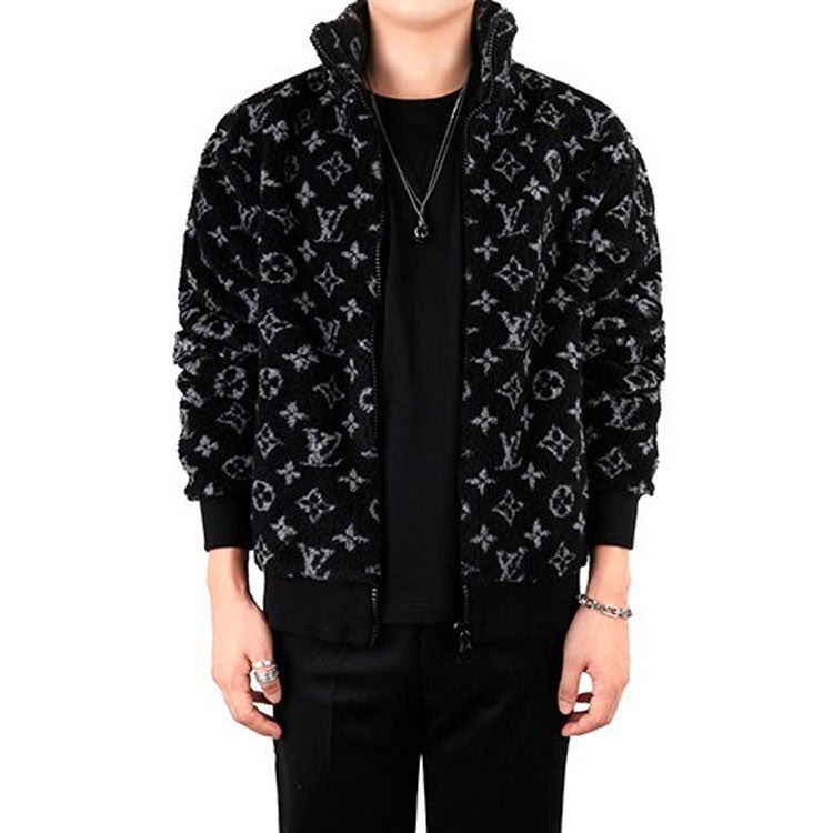 LOUIS VUITTON Monogram Men's Jacket Black 1A8ED2