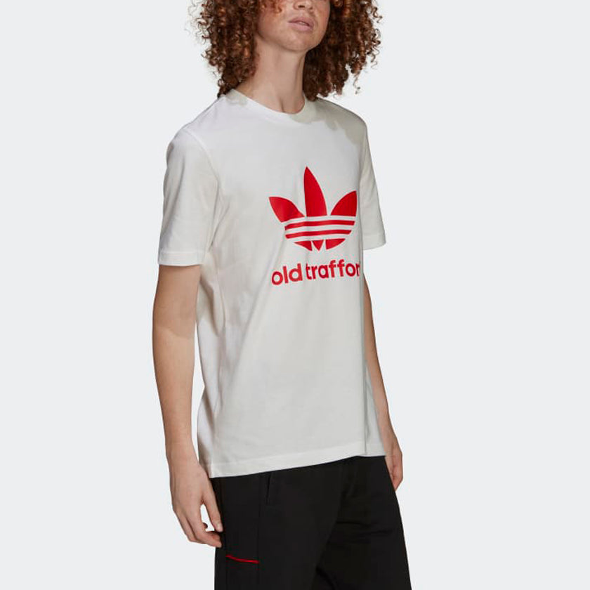 adidas originals Old Trafford Casual Logo Printing Round Neck Short Sleeve White HP0452