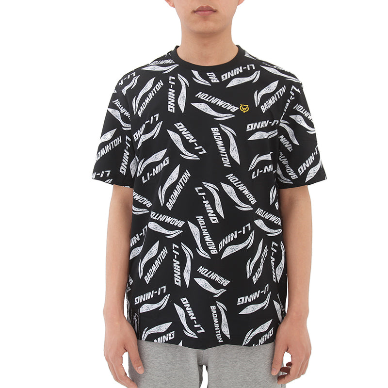 Li-Ning All-Over Print Quick-Drying T-shirt 'Black' AHSR867-5