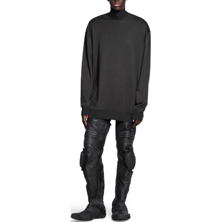 Balenciaga Bb Oversized Turtleneck Sweater 'Black' 768862T62241000