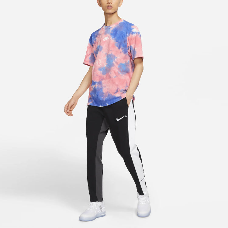 Men's Nike Sportswear Swoosh Contrast Color Stitching Knit Sports Pants/Trousers/Joggers Black DD5988-010
