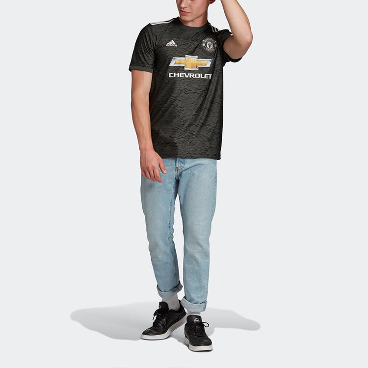 adidas MUFC A JSY 20-21 Season Manchester United Away SW Fan Edition Sports Short Sleeve Jersey Green EE2378