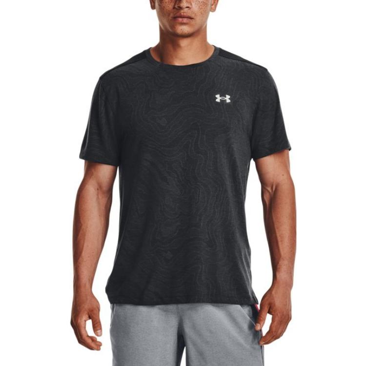 Under Armour Streaker Topographic T-Shirt 'Black' 1373211-001