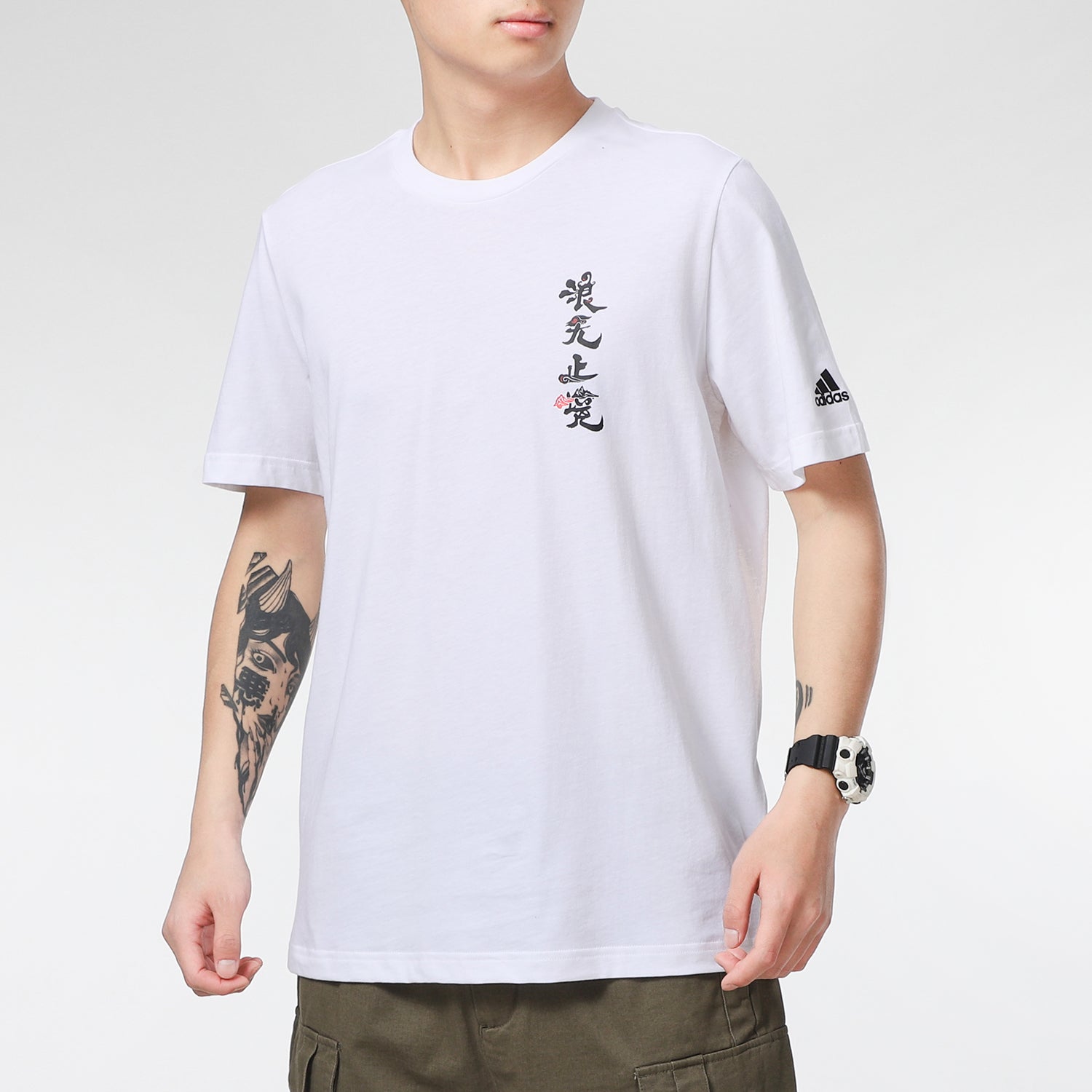adidas MENS Endless Wave Chinese Style Crew-neck Short Sleeve White GN7320