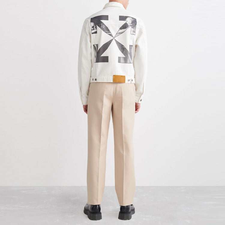 Off-White SS22 Logo Shirt Denim Jacket Version White OMYE079C99DEN0010110