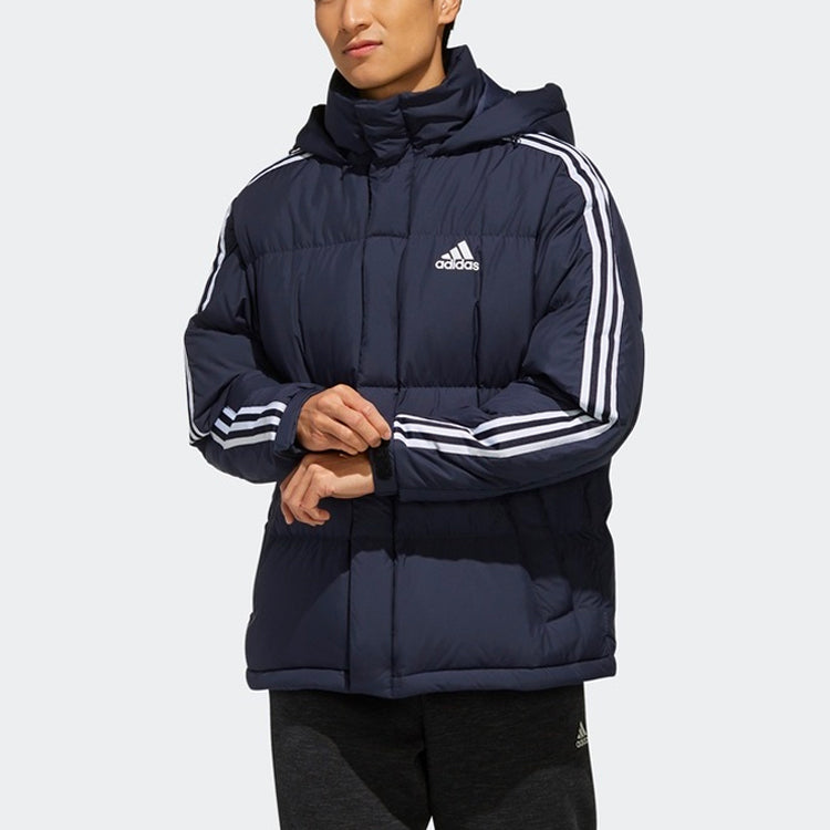 adidas 3ST Puff Down Outdoor protection against cold Stay Warm hooded down Jacket Blue EH3973