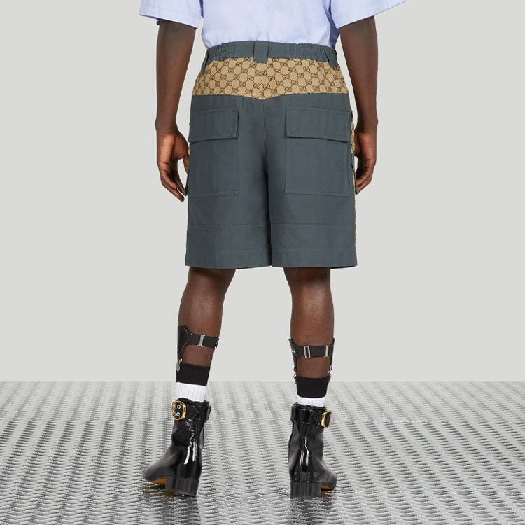 Gucci Cotton Canvas Bermuda GG Insert Shorts 'Dark Grey' 742850-XDCEY-1168