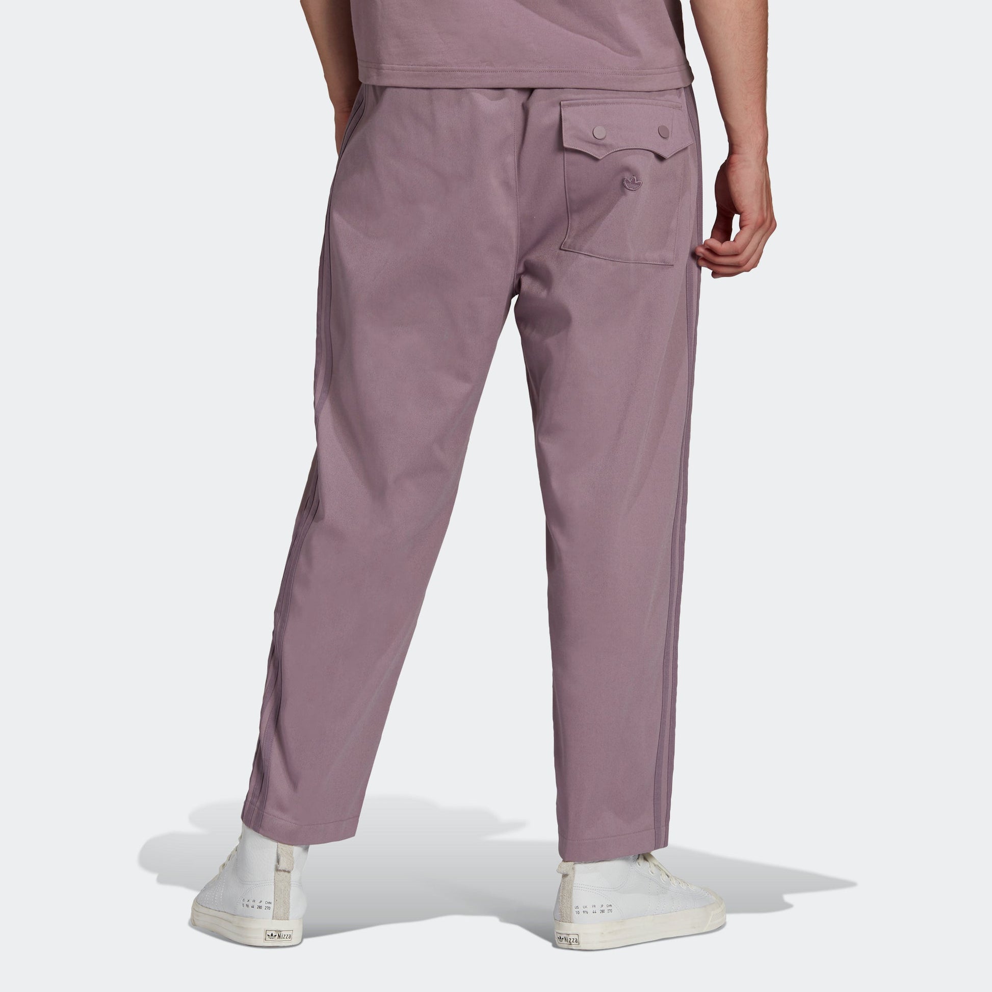 Men's adidas originals C Twill Pant Side Stripe Loose Sports Pants/Trousers/Joggers Light Purple HC8607