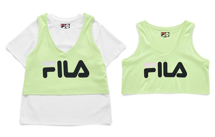 (WMNS) Fila FUSION Casual Basketball Sports Short Sleeve Yellow T11W125107F-WT