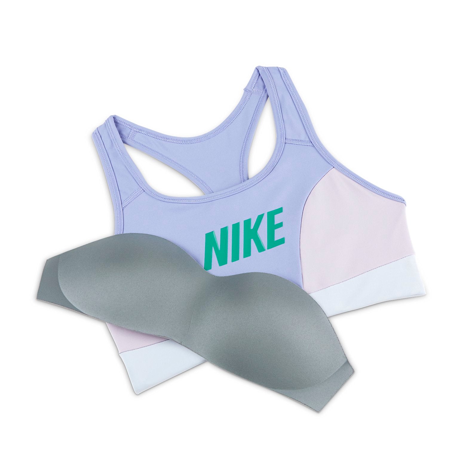 (WMNS) Nike Dri-Fit Swoosh Medium Support 'pink purple green' DQ5135-569