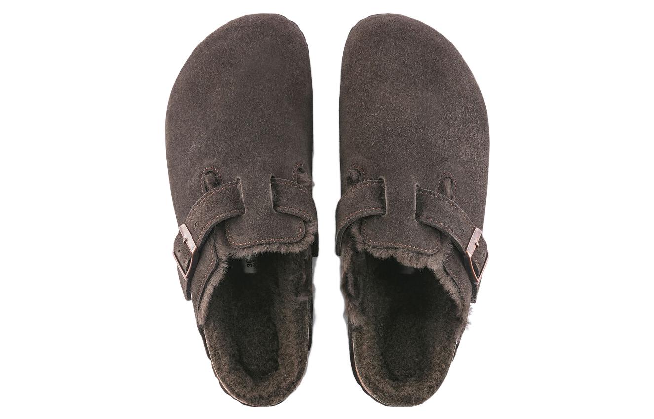 Birkenstock Boston Shearling Suede Shoes 'Mocha' 1020567