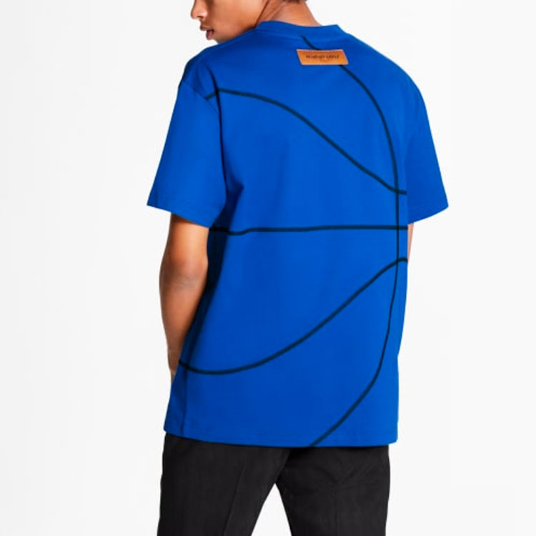 Men's LOUIS VUITTON x NBA Crossover Basketball Short Sleeve Blue 1A8H70
