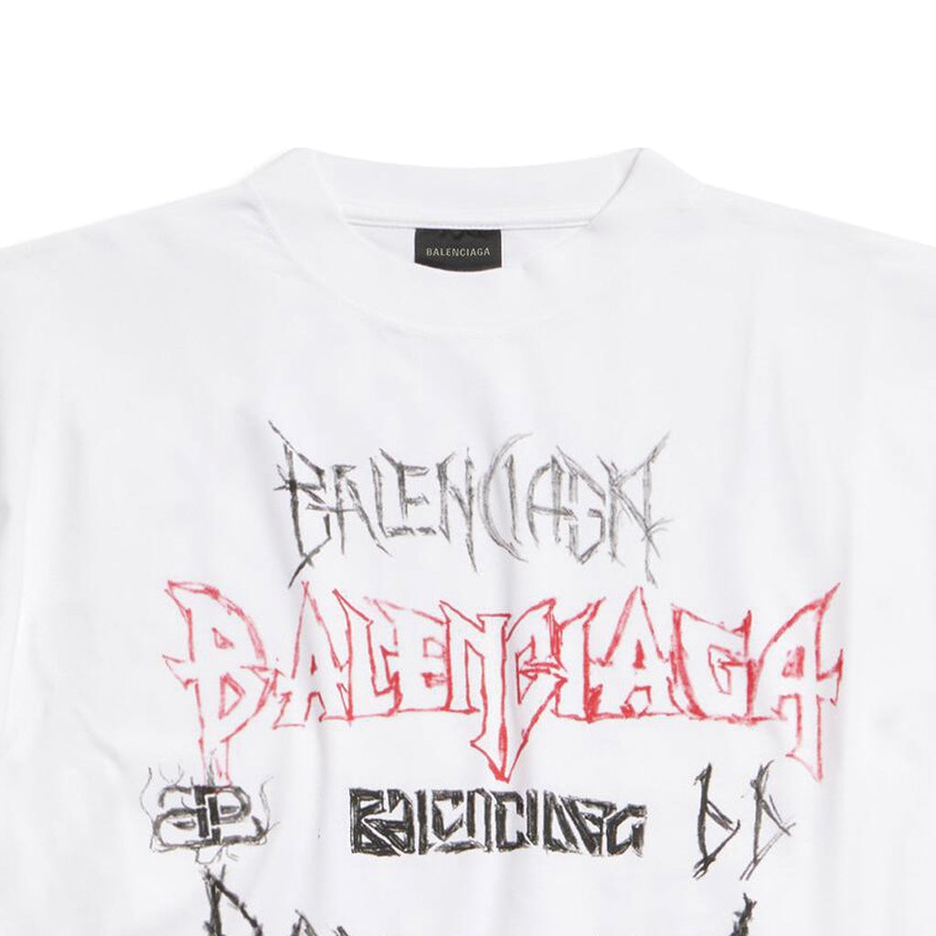 Balenciaga Diy Metal T-shirt 'White Black Red' 641675TPVO29065