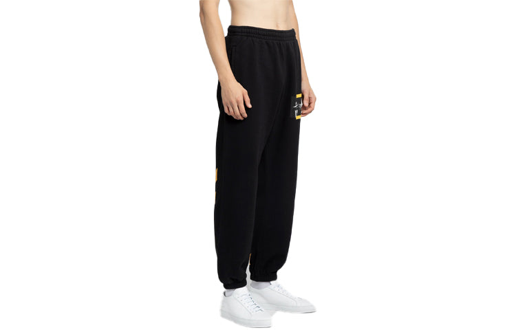 Off-White Caravaggio-Print Track Pants 'Black Yellow' OMCH029F21FLE0051084