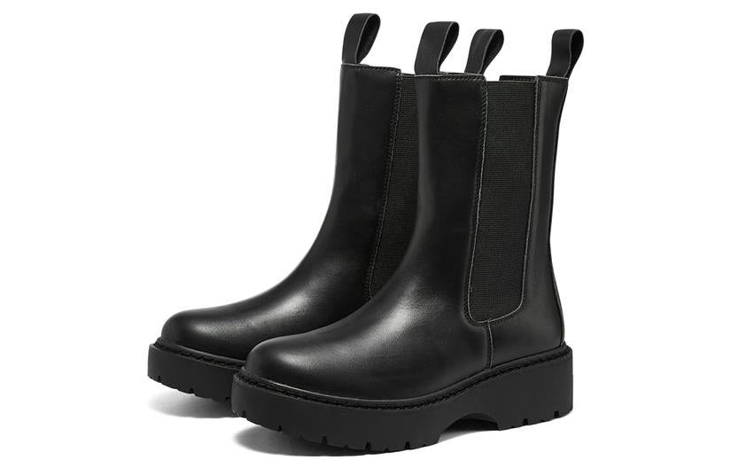 (WMNS) Skechers Mid Top Slip On 'Black' 167343-BBK