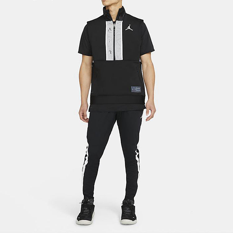 Air Jordan Colorblock Half Zipper Basketball Sports Vest Black CU1346-010