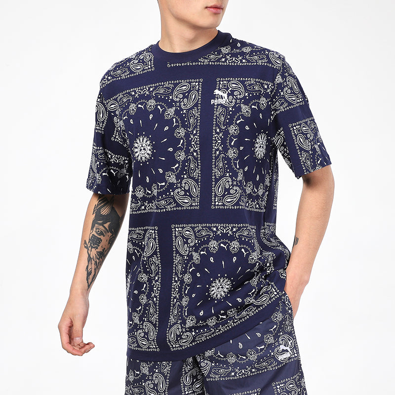 PUMA OB All Over Print Tee 'Navy' 532652-06