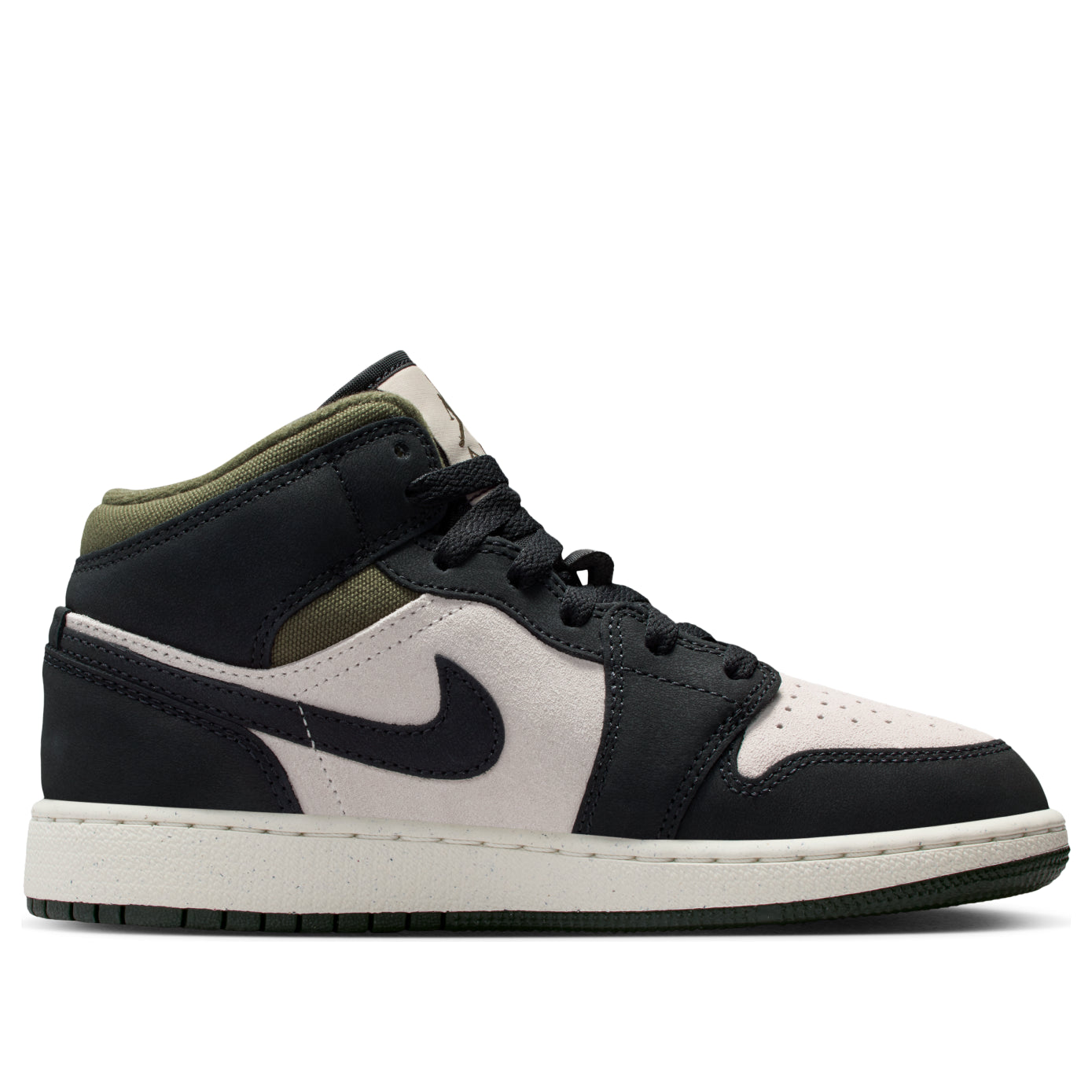 (GS) Air Jordan 1 Mid 'Off Noir Medium Olive' HV4399-102