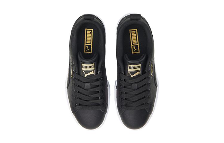 (GS) PUMA Mayze Leather 'Black Team Gold' 384527-02