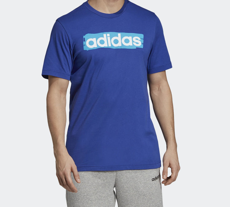 adidas Alphabet Logo Printing Sports Short Sleeve Blue DV3052