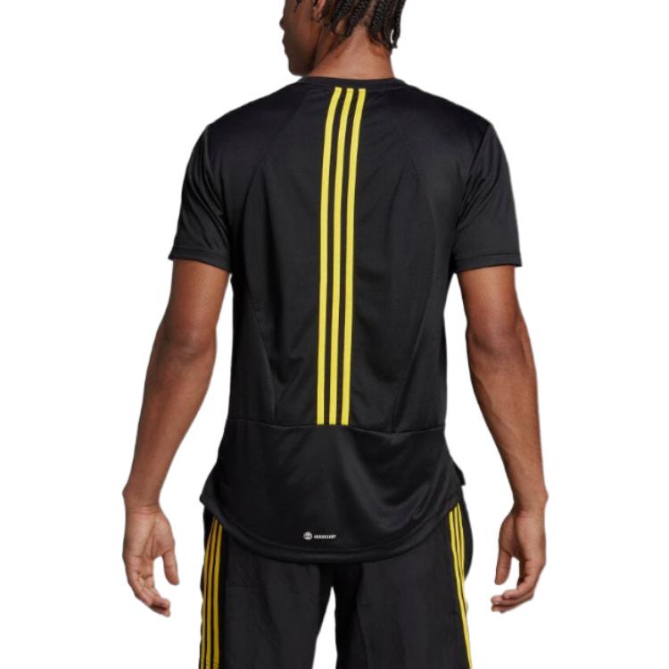 Men's adidas Back Training Round Neck Short Sleeve Black T-Shirt HN8506