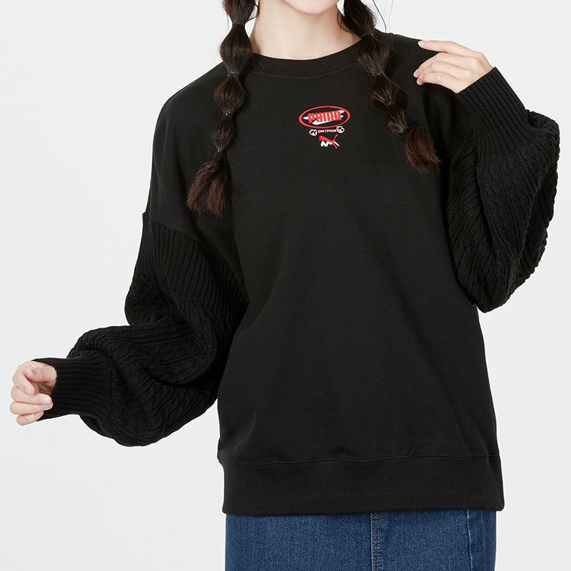 (WMNS) PUMA Crew Neck Sweatshirt 'Black' 537968-01