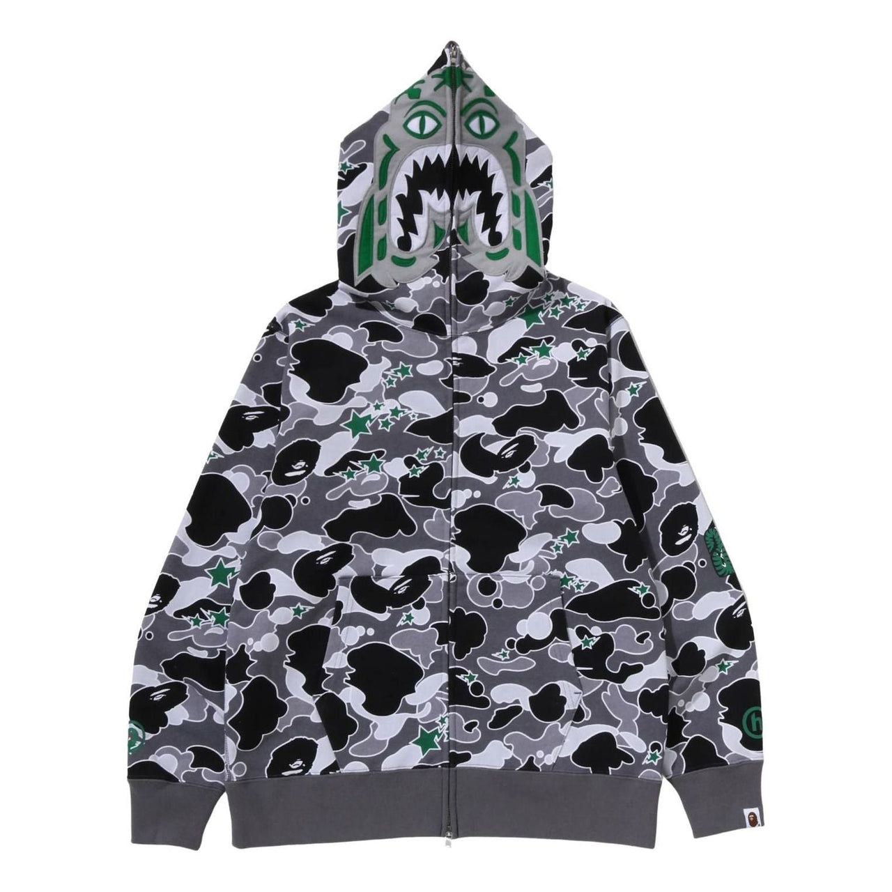 A Bathing Ape x Hidden NY Psyche Camo Full Zip Hoodie 'Grey' 1M23-115-901-HOD