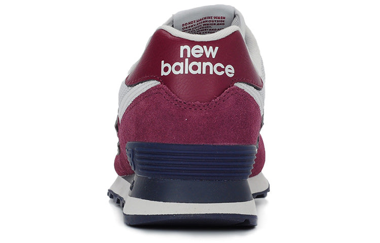 New Balance 574 Shoes Wine Red/White ML574ESW